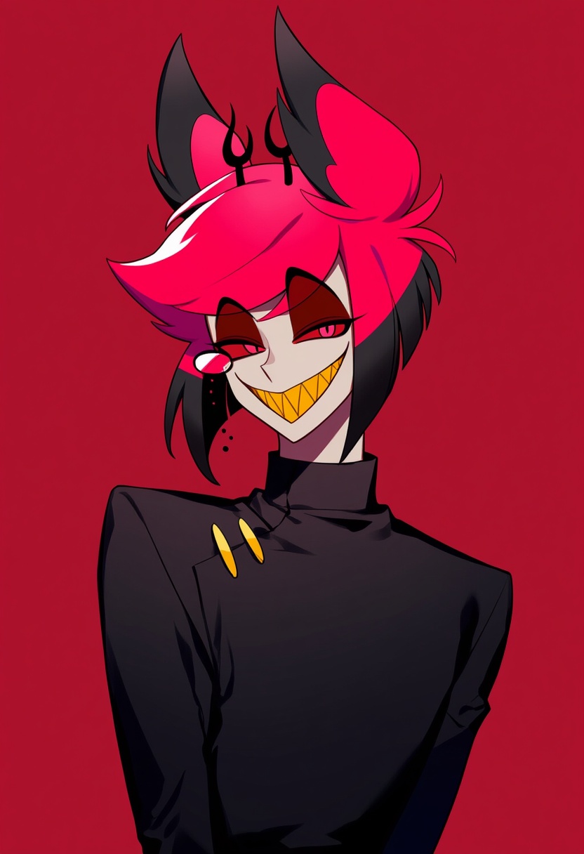 An image depicting alastor (hazbin hotel)