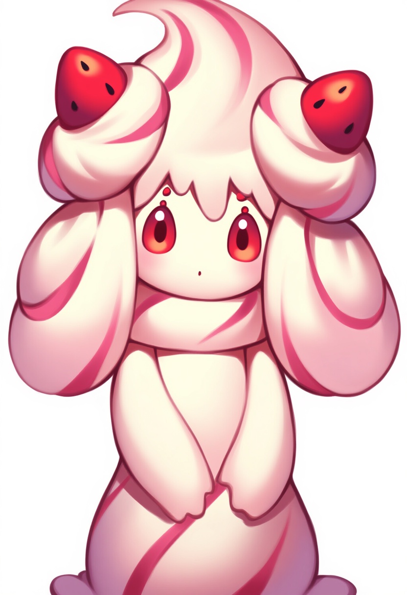 An image depicting alcremie (strawberry sweet)