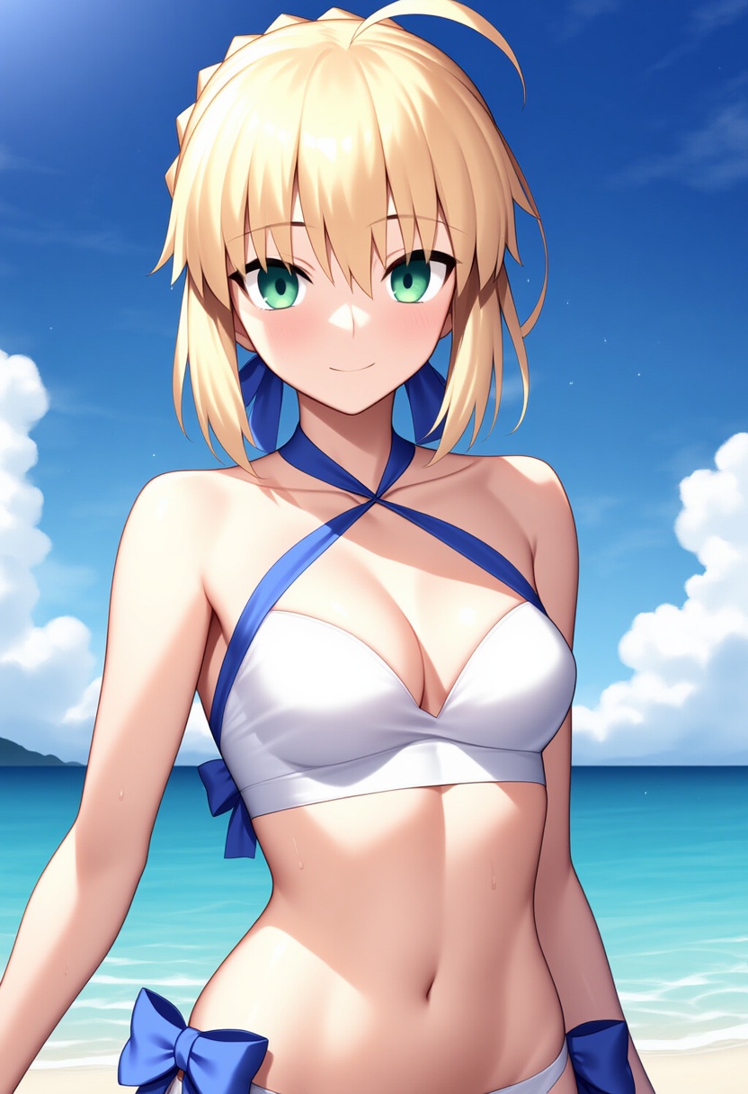An image depicting artoria pendragon (swimsuit archer) (fate)