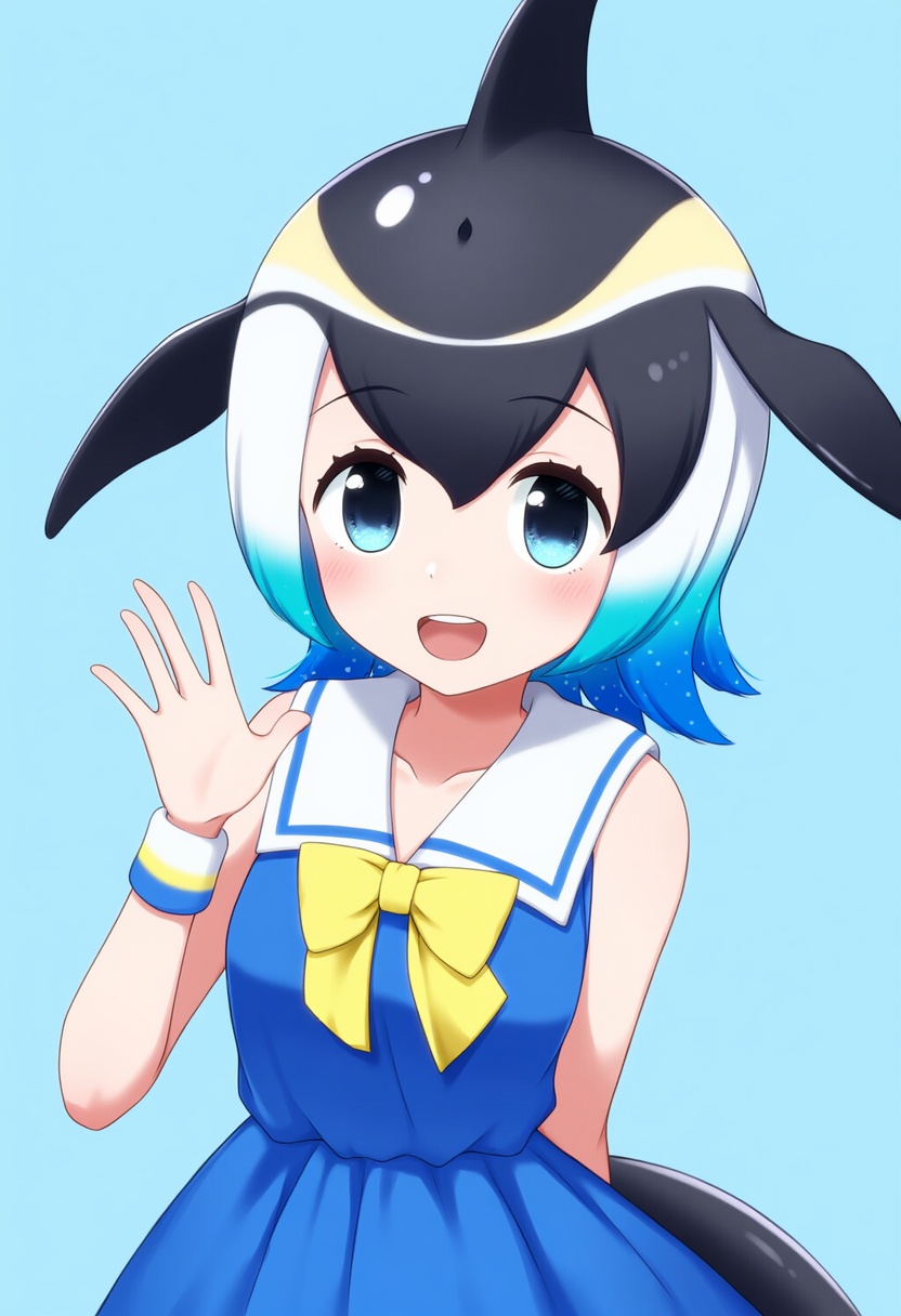 An image depicting common dolphin (kemono friends)