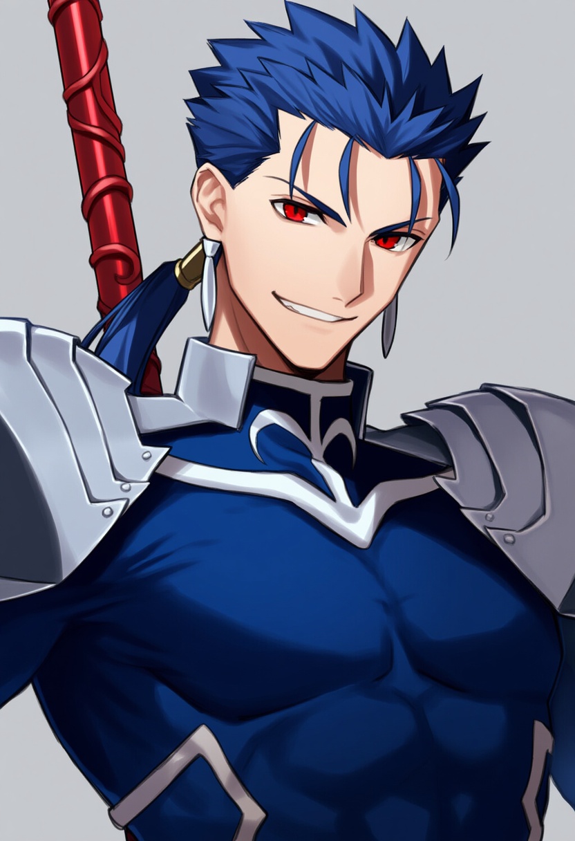 An image depicting cu chulainn (fate_stay night)