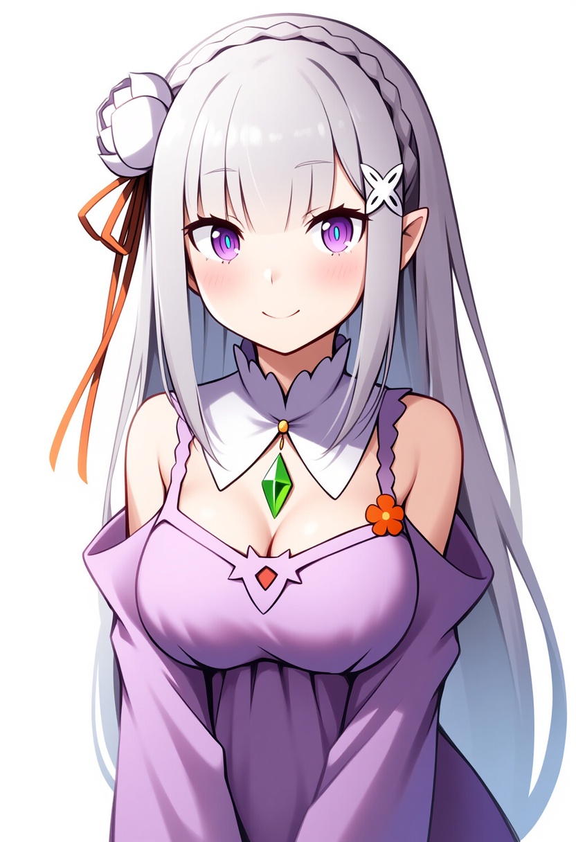 An image depicting emilia (re:zero)