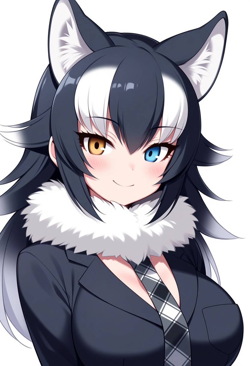 An image depicting grey wolf (kemono friends)