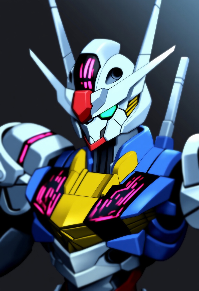 An image depicting gundam aerial
