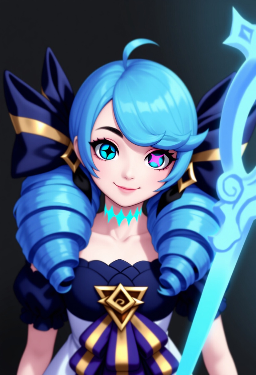 An image depicting gwen (league of legends)
