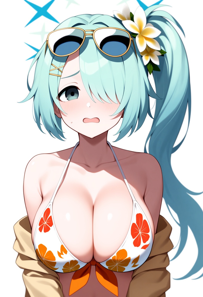 An image depicting hiyori (swimsuit) (blue archive)