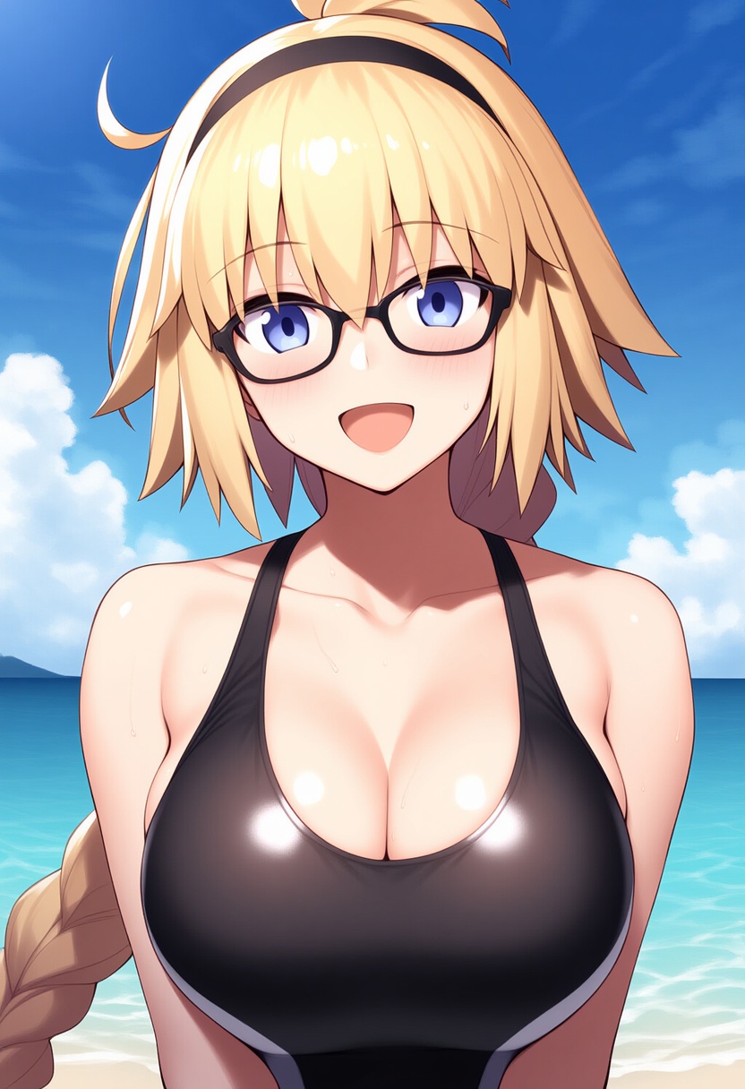 An image depicting jeanne d'arc (swimsuit archer) (fate)