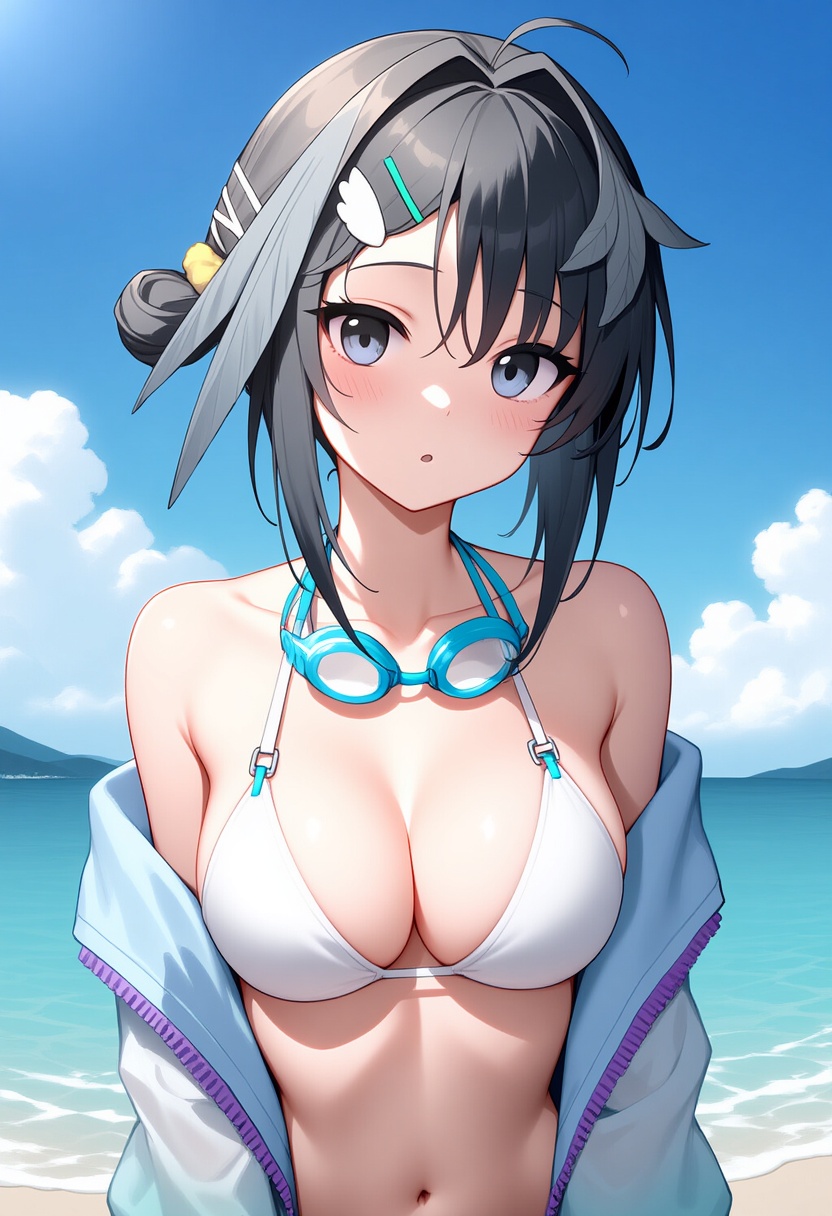 An image depicting la pluma (summer flowers) (arknights)