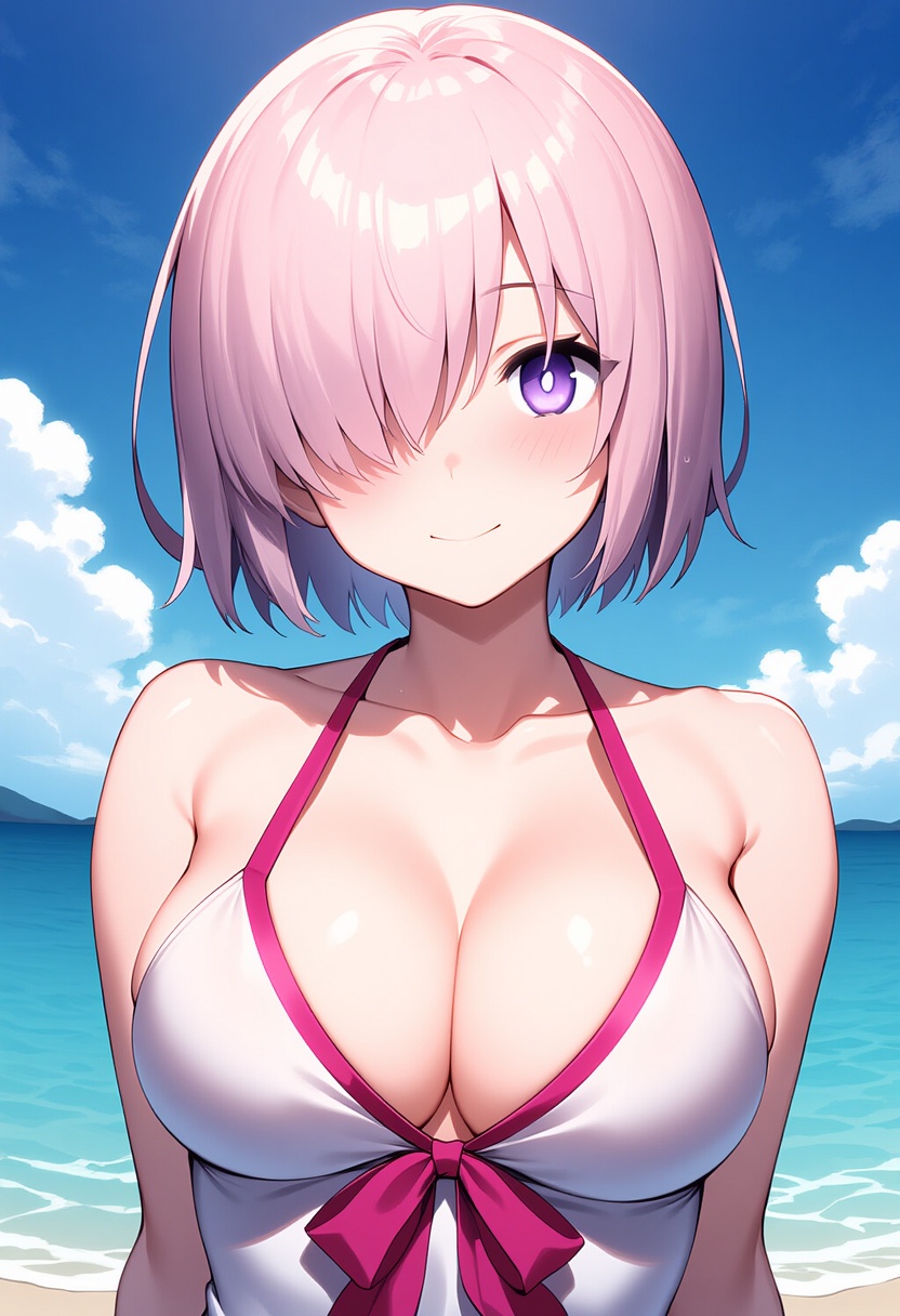 An image depicting mash kyrielight (swimsuit of perpetual summer)
