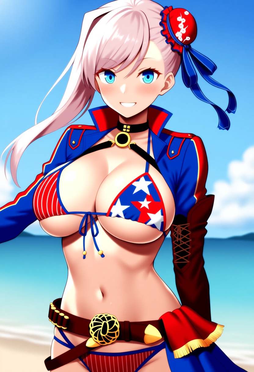 An image depicting miyamoto musashi (swimsuit berserker) (second ascension) (fate)