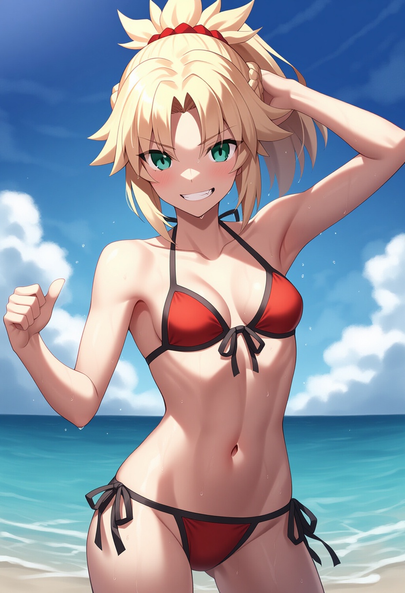 An image depicting mordred (swimsuit rider) (fate)
