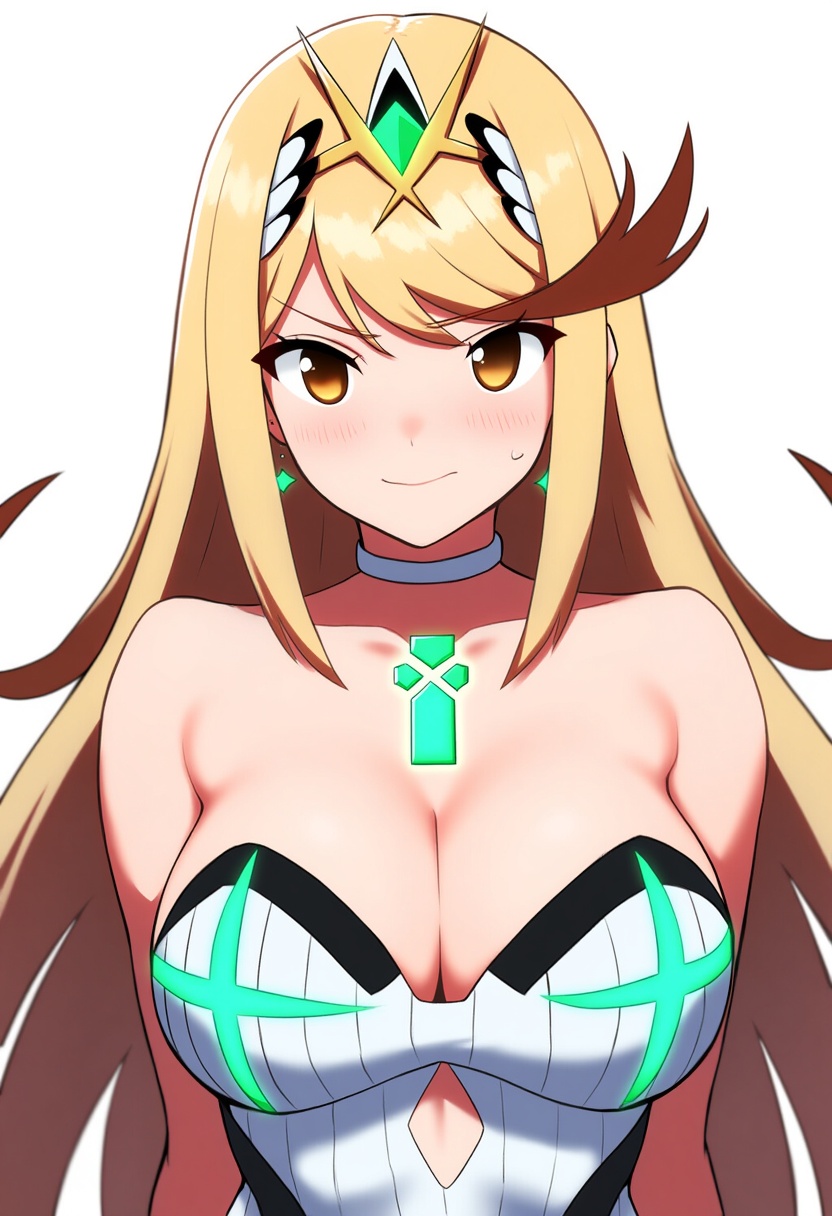 An image depicting mythra (radiant beach) (xenoblade)