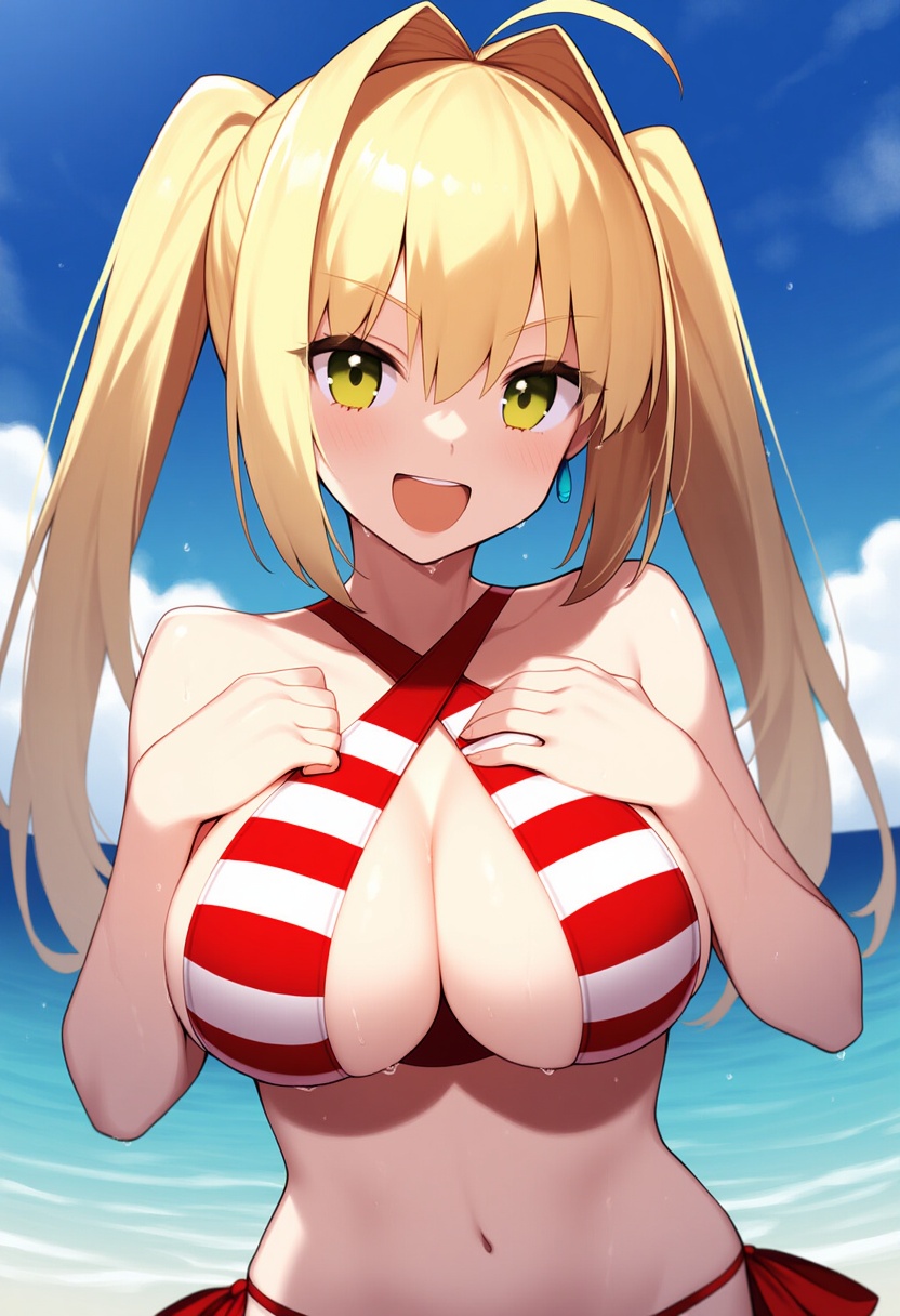 An image depicting nero claudius (swimsuit caster) (fate)