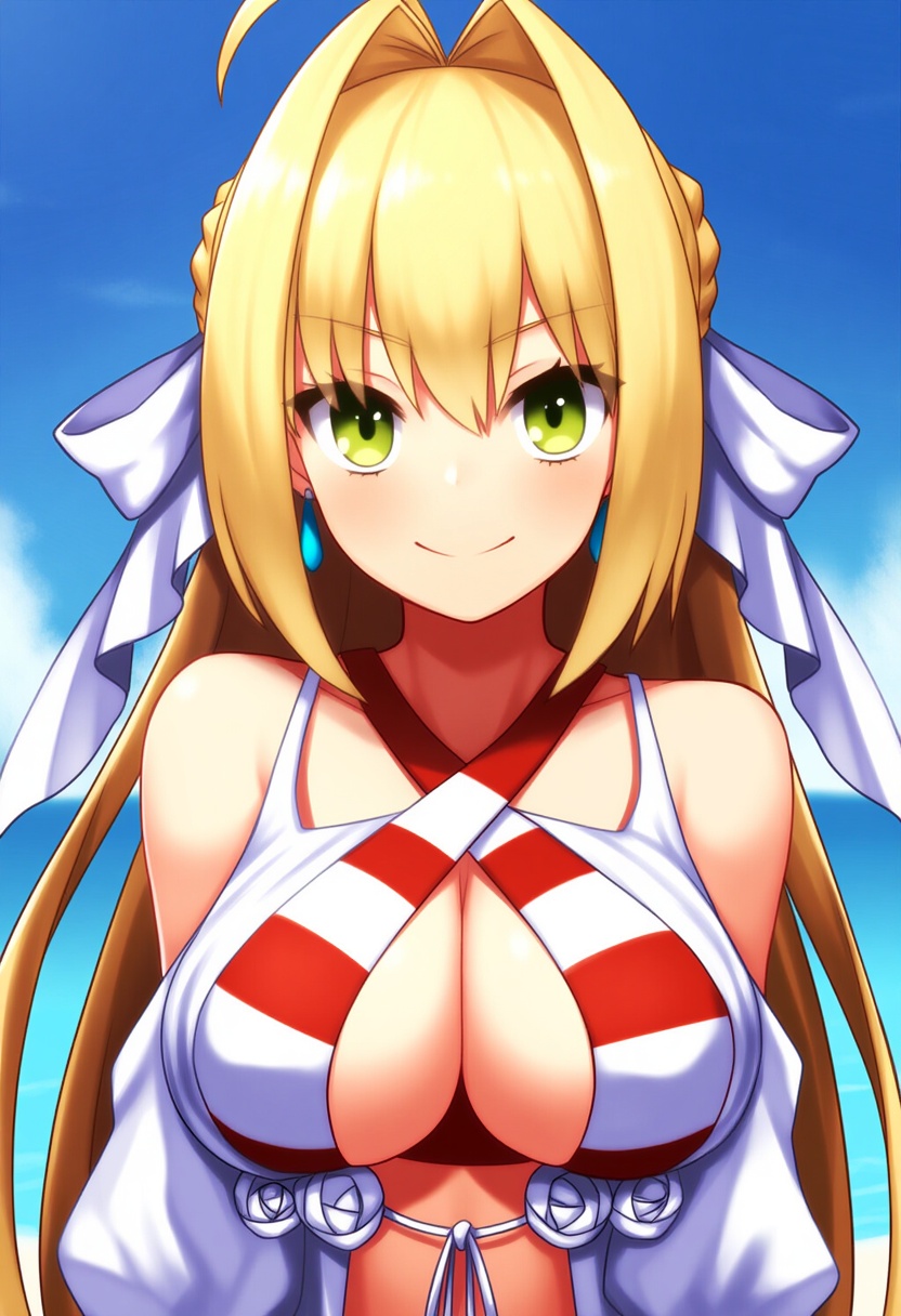 An image depicting nero claudius (swimsuit caster) (third ascension) (fate)