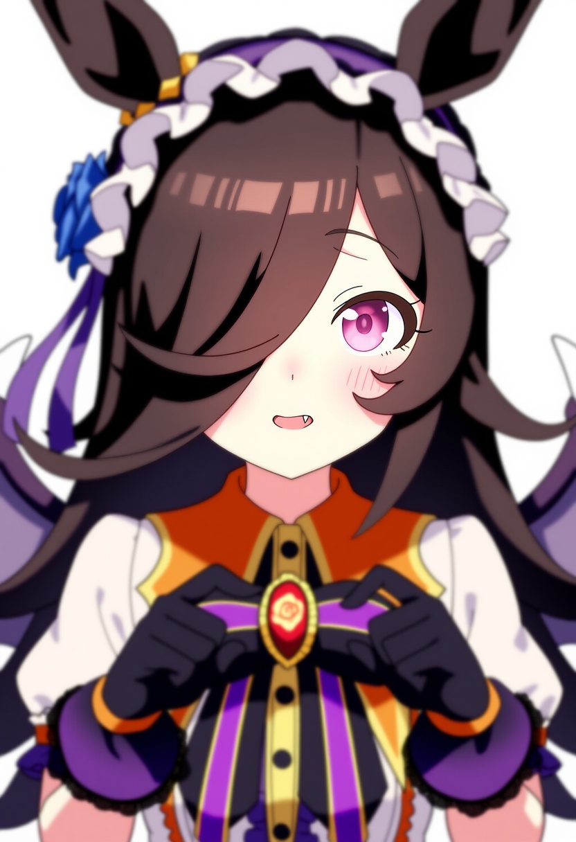 An image depicting rice shower (make up vampire!) (umamusume)