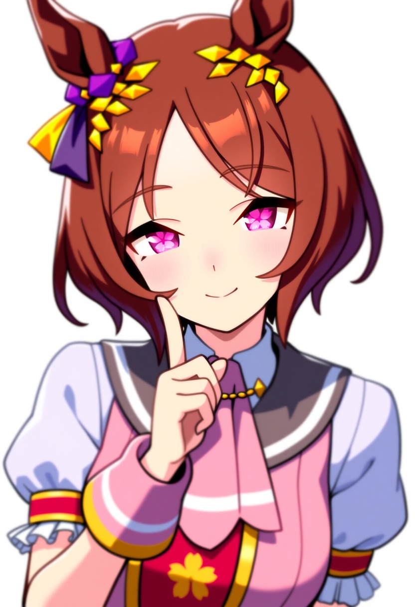An image depicting sakura laurel (umamusume)