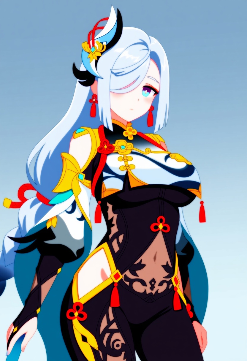 An image depicting shenhe (genshin impact)
