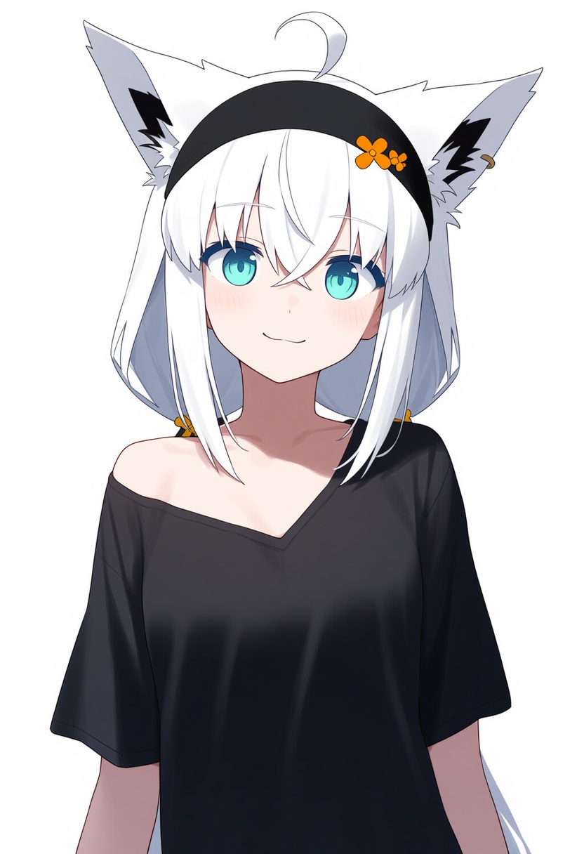 An image depicting shirakami fubuki (loungewear)