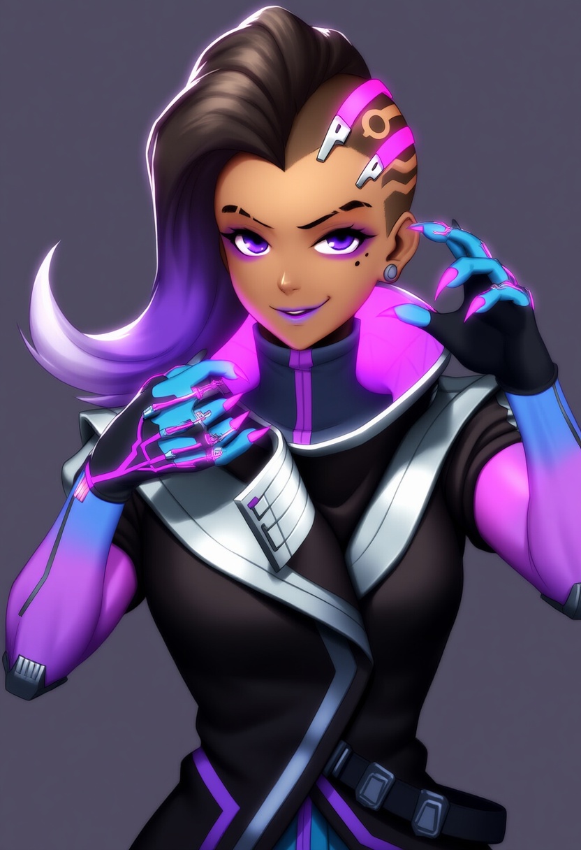 An image depicting sombra (overwatch)