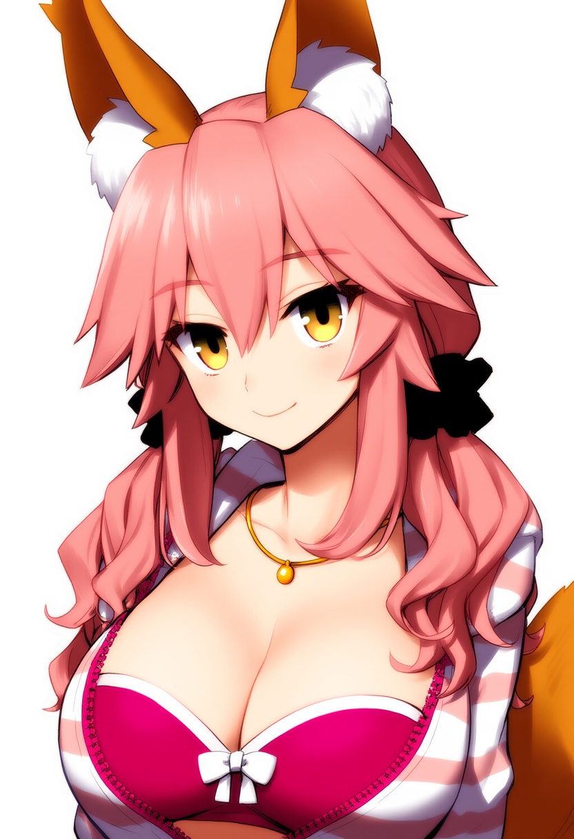 An image depicting tamamo no mae (spring casual) (fate)