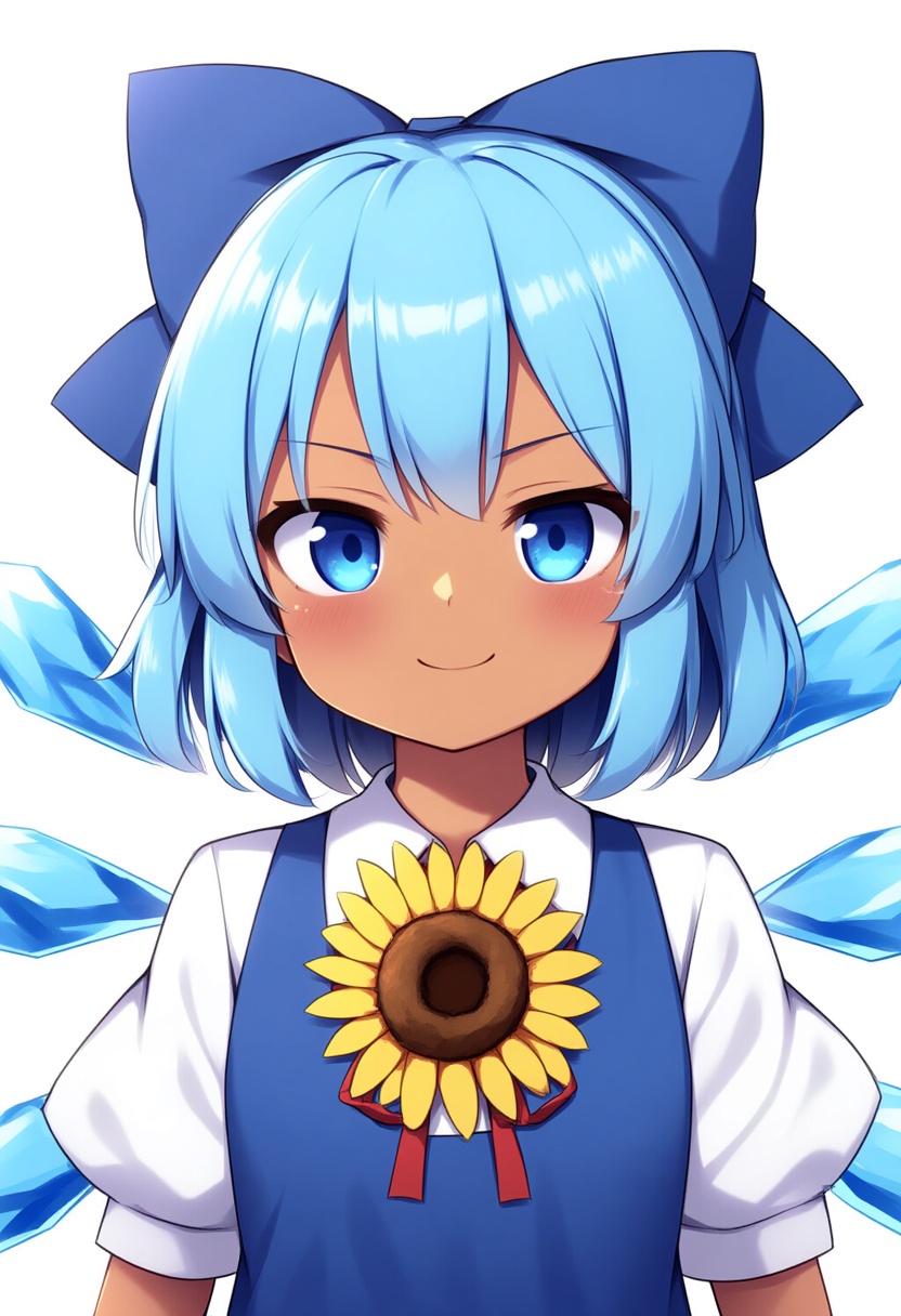 An image depicting tanned cirno