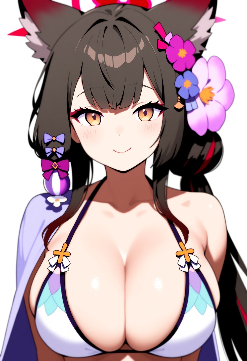 An image depicting wakamo (swimsuit) (blue archive)