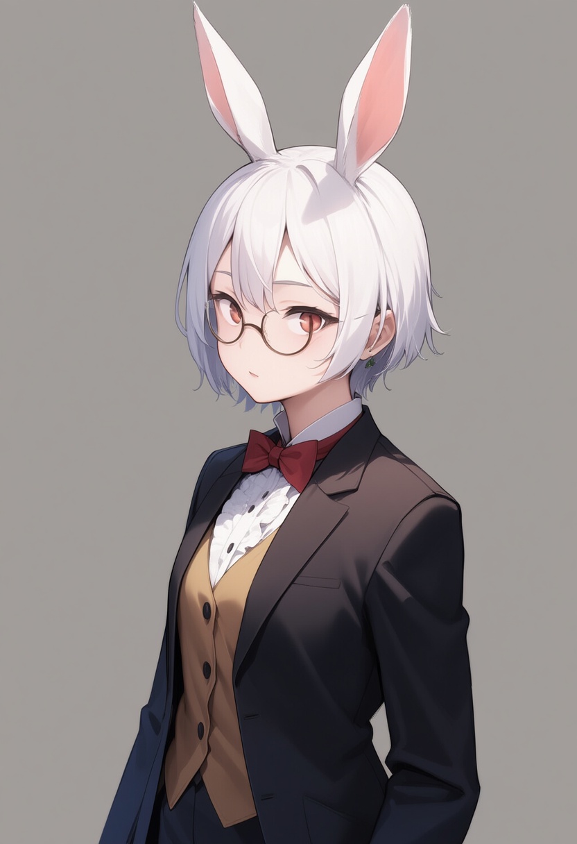 An image depicting white rabbit (alice in wonderland)
