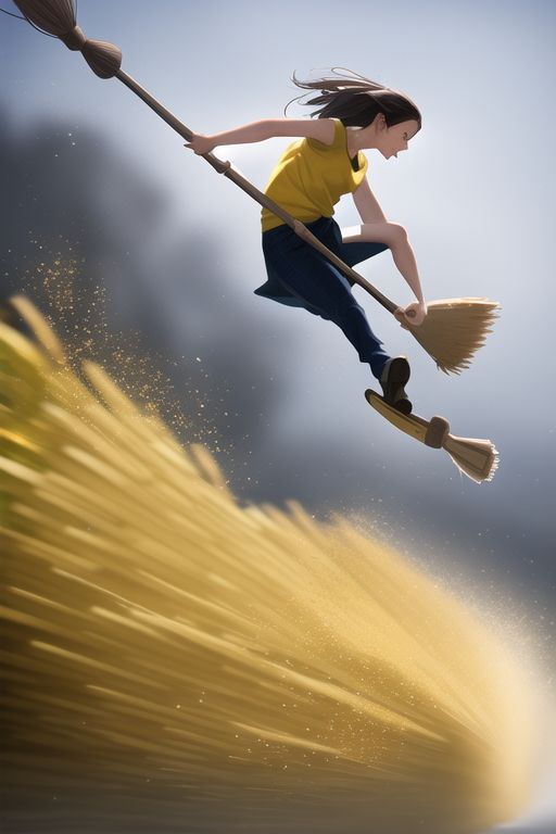 An image depicting broom surfing