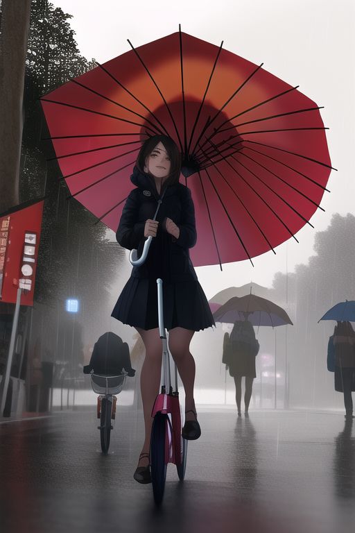 An image depicting umbrella riding