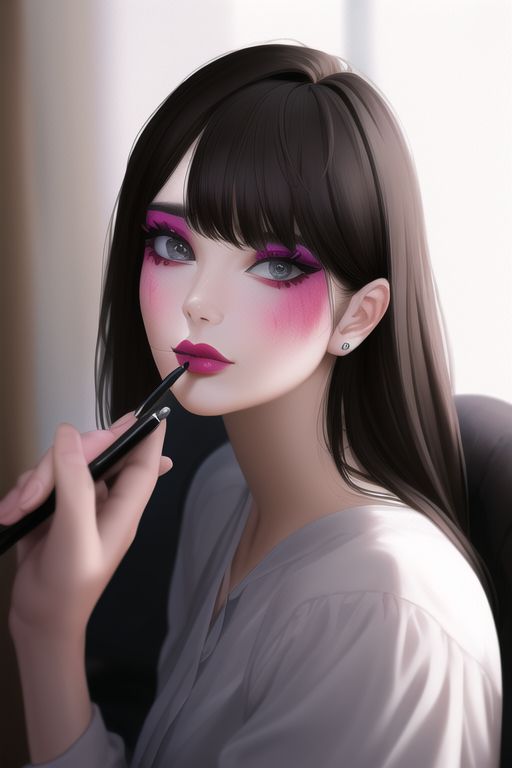 An image depicting applying makeup
